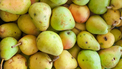 Fresh raw vegetables and fruits, close up view, various kinds of vegetables and fruits, apples, melons, peaches, lemons, oranges, cucumbers, with a seamless pattern background