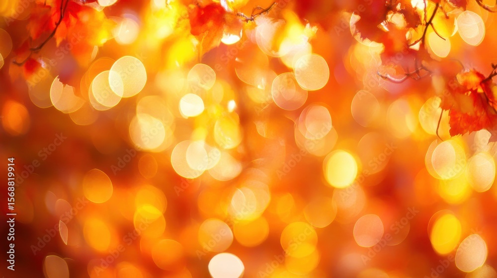 Wall mural warm abstract background of blurred autumn colors with bokeh effect