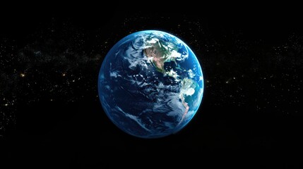 High-resolution image of the earth from space with a digital overlay.