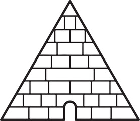 Geometric pyramid structure with arched entrance building architecture