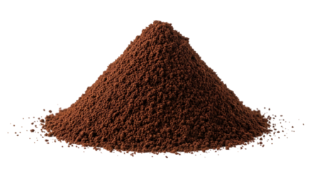 Brown powder pile fine particles dark background