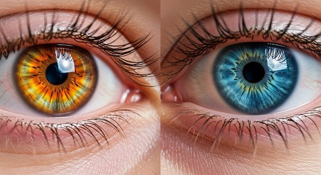 Amber blue eyes detailed macro iris pupil