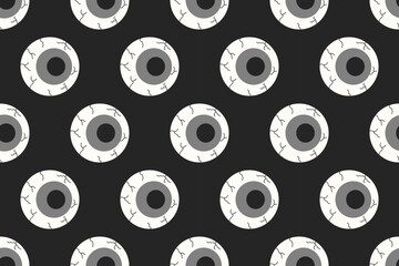 Halloween seamless pattern with black eyes