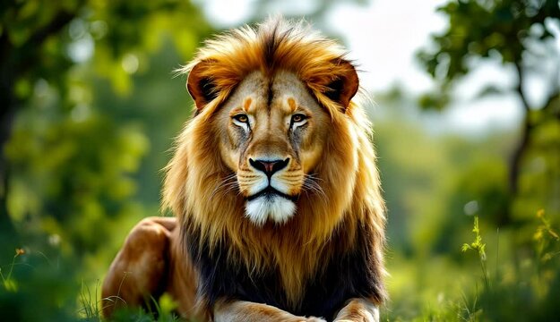 Majestic African Lion in his natural habitat