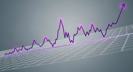 Rising Graph Line with Arrow Showing Positive Growth on Grid