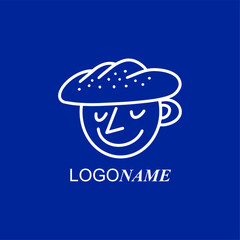 Coffee logo. Female farmer illusration. Plantation