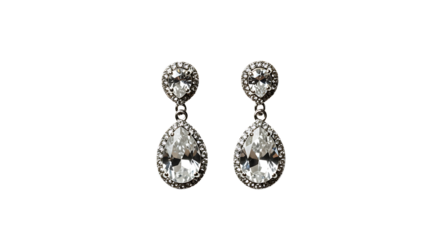 Elegant crystal pear shaped earrings