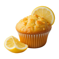 lemon muffin isolated on transparent png