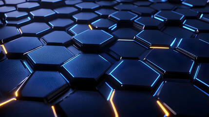 Obraz premium Abstract background hexagon pattern with glowing light