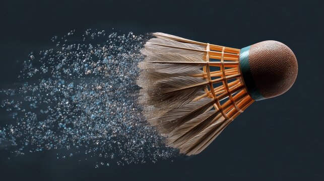 Badminton action , Badminton shuttlecock, Fast Shuttlecock.