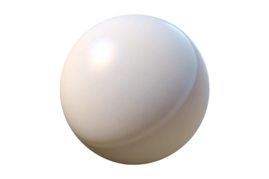 Smooth white sphere with subtle lighting and reflections isolated on transparent background - Powered by Adobe