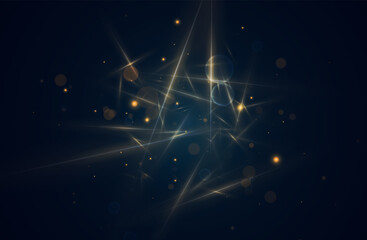 Golden glowing lights effects, abstract magic Illustration. Graphic concept for your design