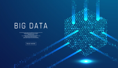 Abstract big data visualization. Big data code representation. Futuristic network or business analytics. Graphic concept for your design