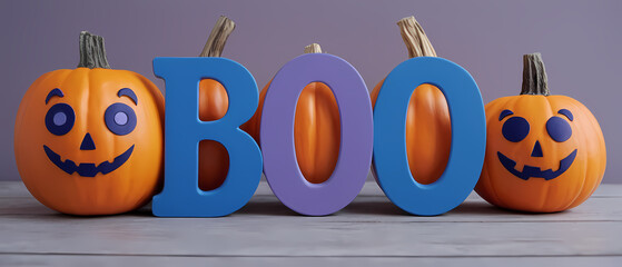 Colorful pumpkins and festive decorations form a cheerful Halloween display in a cozy indoor setting Generative AI
