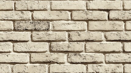 Fototapeta premium Creamcolored Brick Wall Seamless Texture Background Pattern for Design