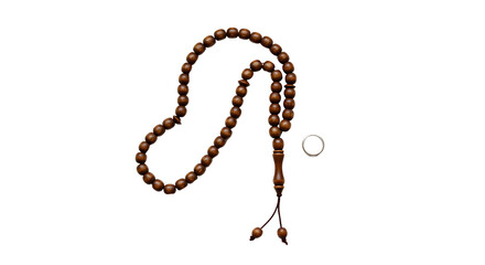 Wooden prayer beads and ring