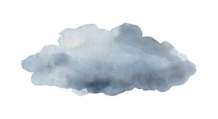 Watercolor cloud isolated on white background