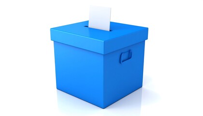 Blue ballot box, white slip