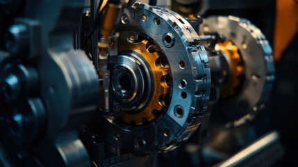 A close-up of a machine producing precision components on an assembly line.