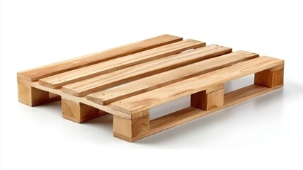 Moving Truck with Packed Boxes. Wooden pallet on a white background for storage and shipping purposes.