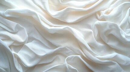 Obraz premium White Silk Fabric Mockup With Elegant Waves And Folds