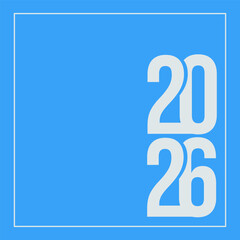 A card with the numbers 2026 on a blue background