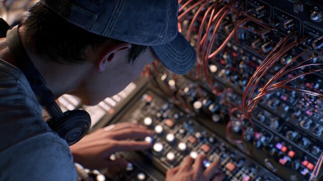 Focused audio engineer at work (1)