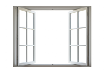 Open window isolated on transparent background