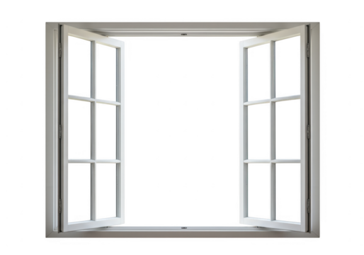Open window isolated on transparent background