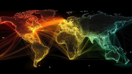 Global logistics network with dynamic trade routes