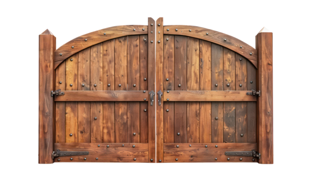 Wooden Gate isolate on transparency background