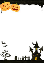 ハロウィン　かぼちゃ　フレーム　イラスト