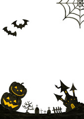 ハロウィン　かぼちゃ　フレーム　イラスト