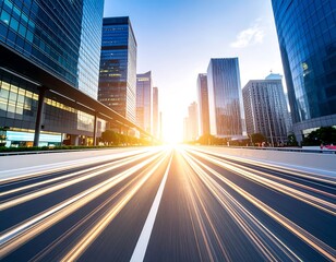 Fototapeta premium City street with motion blur