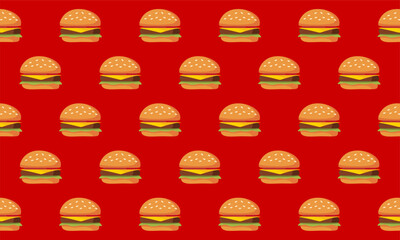 burger seamless pattern. illustration of a fast food hamburger sticker for entrepreneurship
