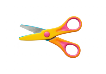 Colorful scissors isolated on transparent background