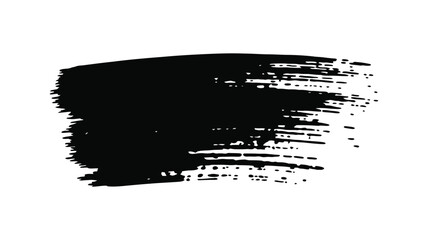 Black ink brush stroke texture on white background for design