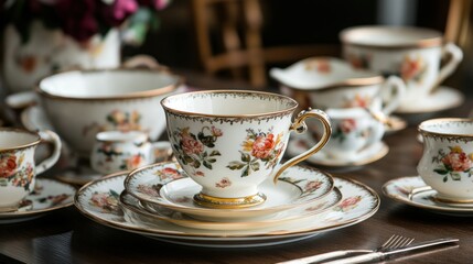 Antique tea set collection