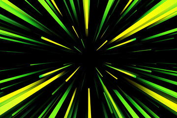 Obraz premium Abstract Lines of Light and Energy Streaking Outward from a Central Point in a Fast Motion Effect Illustrating Speed and Transition in a Dark Space