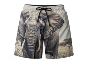 elephant-print-shorts on a isolated transparent background