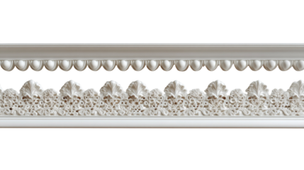 Elegant Ornament: A close-up shot of a detailed decorative molding, a classic architectural element, its intricate pattern revealing craftsmanship.