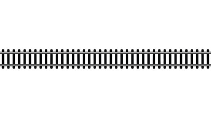 Black and white illustration of a straight railway track