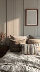 Decorative pillows add texture and style to a welcoming and comfortable bedroom space