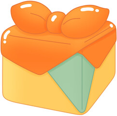 Chuseok Gift Box_Persimmon Gift Wrapping Box_Traditional Korean Holiday Packaging Illustration