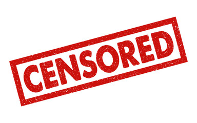 Censored rubber stamp red ink grunge grainy effect vector illustration suppressed deleted reviewed repressed restrained restricted adult cinema content not allowed declined