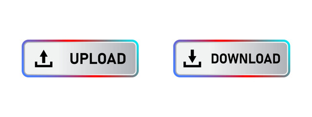 Download Upload 3d button website interface save colorful gradient sign symbol cloud internet technology arrow