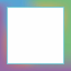 Composition of white square with copy space on colourful background