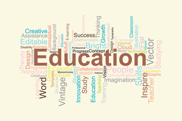 Obraz premium word cloud template Design on white background .Concept of education.