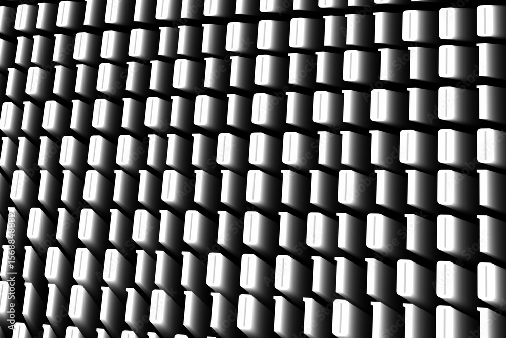 Poster glowing binary code on black background