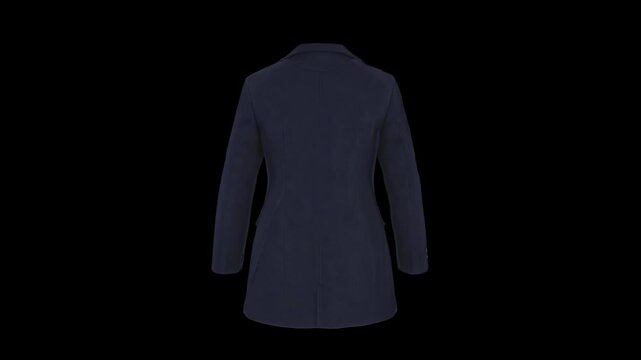elegance nay coat template for women with front and back look and transparent background 